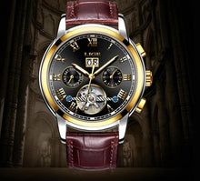 Load image into Gallery viewer, Business Men's Waterproof Watch With Chronometers Date Large Roman Numerals And Decorative Spiral
