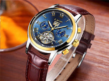 Load image into Gallery viewer, Business Men's Waterproof Watch With Chronometers Date Large Roman Numerals And Decorative Spiral
