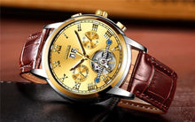 Load image into Gallery viewer, Business Men's Waterproof Watch With Chronometers Date Large Roman Numerals And Decorative Spiral
