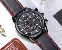 Load image into Gallery viewer, Brown Luxury Mens Watches Strong Leather Strap Modern Design Waterproof Multifunctional Business Wrist Watch
