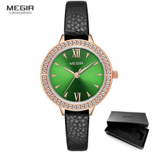 Load image into Gallery viewer, Luxury Green Fashion Womens Watch Classic Quartz Round Wrist Watch Business Style For Women
