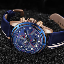 Load image into Gallery viewer, Waterproof Men's Sports  Watch With Leather Transparent Belts, Chronometers Day View Perfect Gift
