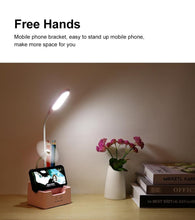 Load image into Gallery viewer, Rechargeable Led Table Lamp With Fan Touch Dimmable Desk Lamp Eye protection Reading Light For Kid With Phone Hoder Pen Holder Decorative Table Lamp Cute Study Lamps for Bedroom Décor
