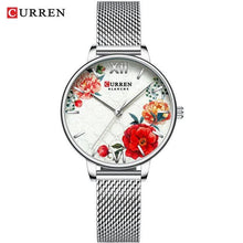 Load image into Gallery viewer, Womens Watches With Decoupage Flower Patterns And Details Of Large Roman Numbers
