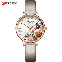 Load image into Gallery viewer, Womens Watches With Decoupage Flower Patterns And Details Of Large Roman Numbers
