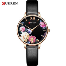 Load image into Gallery viewer, Womens Watches With Decoupage Flower Patterns And Details Of Large Roman Numbers
