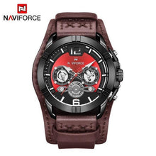 Load image into Gallery viewer, Men's Leather Waterproof Watch With Chronometers And Fluorescent Hands Excellent Design Perfect Gift
