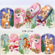 Load image into Gallery viewer, New Christmas Water Decal Nail Art Nail sticker New Year Slider Tattoo Full Cover Santa Claus Snowman Designs Xmas Decals 3D Wave Design Decoration for Women Girls Tape Nail Art Stickers Decal Decoration  Nail Art Accessories Decoration Decal
