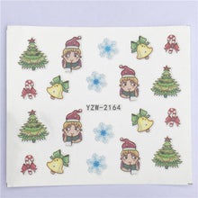 Load image into Gallery viewer, New Christmas Water Decal Nail Art Nail sticker New Year Slider Tattoo Full Cover Santa Claus Snowman Designs Xmas Decals 3D Wave Design Decoration for Women Girls Tape Nail Art Stickers Decal Decoration  Nail Art Accessories Decoration Decal
