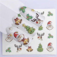Load image into Gallery viewer, New Christmas Water Decal Nail Art Nail sticker New Year Slider Tattoo Full Cover Santa Claus Snowman Designs Xmas Decals 3D Wave Design Decoration for Women Girls Tape Nail Art Stickers Decal Decoration  Nail Art Accessories Decoration Decal
