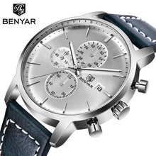 Load image into Gallery viewer, Business Watch Men Fashion Waterproof Military Chronograph Sport Quartz Wristwatch Leather Bracelet
