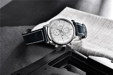 Load image into Gallery viewer, Business Watch Men Fashion Waterproof Military Chronograph Sport Quartz Wristwatch Leather Bracelet
