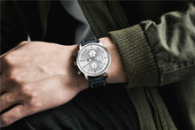 Load image into Gallery viewer, Business Watch Men Fashion Waterproof Military Chronograph Sport Quartz Wristwatch Leather Bracelet
