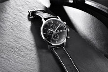 Load image into Gallery viewer, Business Watch Men Fashion Waterproof Military Chronograph Sport Quartz Wristwatch Leather Bracelet
