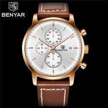 Load image into Gallery viewer, Business Watch Men Fashion Waterproof Military Chronograph Sport Quartz Wristwatch Leather Bracelet
