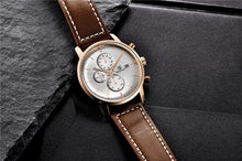 Load image into Gallery viewer, Business Watch Men Fashion Waterproof Military Chronograph Sport Quartz Wristwatch Leather Bracelet

