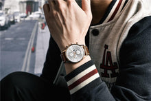 Load image into Gallery viewer, Business Watch Men Fashion Waterproof Military Chronograph Sport Quartz Wristwatch Leather Bracelet
