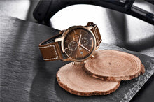 Load image into Gallery viewer, Business Watch Men Fashion Waterproof Military Chronograph Sport Quartz Wristwatch Leather Bracelet
