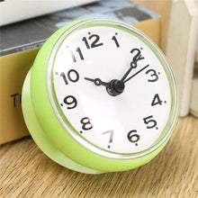 Load image into Gallery viewer, Waterproof Shower Wall Mini Clock Kitchen Bathroom Bath Watch Suction Cup Battery Operated Living Room Bathroom Wall Clock, Waterproof Suction Cup Silent Non Ticking Clocks with Stand for Desk Bedroom Home Office School
