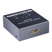 Load image into Gallery viewer, 4K HDMI Switch Splitter 2 Ports Bi-Directional HDMI Switch 2 Port Display Selector Switcher Splitter Supports Ultra HD 4K 1080P 3D HDR For HDTV Gaming
