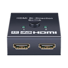 Load image into Gallery viewer, 4K HDMI Switch Splitter 2 Ports Bi-Directional HDMI Switch 2 Port Display Selector Switcher Splitter Supports Ultra HD 4K 1080P 3D HDR For HDTV Gaming
