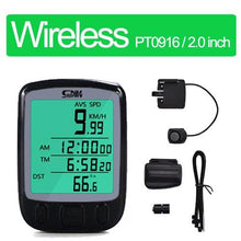 Load image into Gallery viewer, Wireless Bike Computer Rainproof Speedometer Odometer Stopwatch Wireless Waterproof Bicycle Cycle Speedometer And Odometer With Automatic Wake-up Backlight Motion Sensor LCD Display
