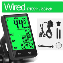 Load image into Gallery viewer, Wireless Bike Computer Rainproof Speedometer Odometer Stopwatch Wireless Waterproof Bicycle Cycle Speedometer And Odometer With Automatic Wake-up Backlight Motion Sensor LCD Display
