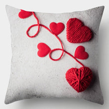 Load image into Gallery viewer, Valentines Day Red Heart And Flowers Pillow Cover Decorative Cushion Case Home Decor Sofa Couch Bedroom Car Flower Pillow Covers Love Pillow Covers Decorative Linen Square Throw Pillow Covers Couple Cushion Cases Home Decor for Sofa Bedroom Car  45x45cm
