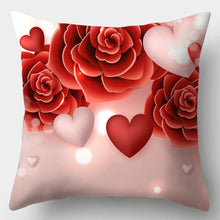 Load image into Gallery viewer, Valentines Day Red Heart And Flowers Pillow Cover Decorative Cushion Case Home Decor Sofa Couch Bedroom Car Flower Pillow Covers Love Pillow Covers Decorative Linen Square Throw Pillow Covers Couple Cushion Cases Home Decor for Sofa Bedroom Car  45x45cm
