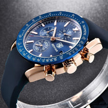 Load image into Gallery viewer, 2021 Blue Men Watch Luxury Design Watches Silicone Band Male Wrist Watches Men's Chronograph Round Watch
