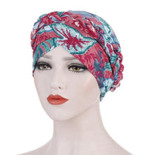 Load image into Gallery viewer, Fashion Soft Cotton Print Braid Turban Lightweight Muslim Turbans Head For Women Women's Hijabs Caps Hat Lightweight Inner Hijab Caps Elegant Arab Wrap Head Scarves Turban Scarf For Women
