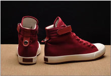 Load image into Gallery viewer, Fashion New Mens Light Breathable Canvas Casual Black White  High Top Solid Color Sneakers Shoes Vulcanized Mens Sports Walking Jogging Non Slip Athletic Sneakers

