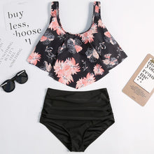 Load image into Gallery viewer, Women High Waist Bikini Plus Size Swimwear Summer Swimsuit Beach Bathing Suit Ruffle Bikini  Floral Printed Ruffle High Waist Bikini Set Women's Tummy Control Bathing Suit Swimsuit Flounce Peplum
