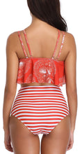 Load image into Gallery viewer, Women High Waist Bikini Plus Size Swimwear Summer Swimsuit Beach Bathing Suit Ruffle Bikini  Floral Printed Ruffle High Waist Bikini Set Women's Tummy Control Bathing Suit Swimsuit Flounce Peplum
