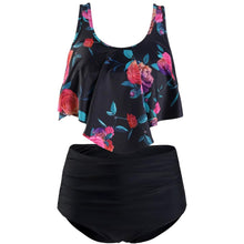 Load image into Gallery viewer, Women High Waist Bikini Plus Size Swimwear Summer Swimsuit Beach Bathing Suit Ruffle Bikini  Floral Printed Ruffle High Waist Bikini Set Women's Tummy Control Bathing Suit Swimsuit Flounce Peplum
