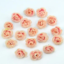 Load image into Gallery viewer, 10/50/100pcs 2.5cm Mini Silk Fake Flower Heads Artificial Rose Flower For Crafts Wedding Party Home Decoration Accessories
