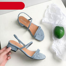 Load image into Gallery viewer, Women Sandals Summer Blue Shoes Flats Heel Flip Flip Flop Sandals Women Back Strap Flat Sandals Adjustable Casual Sandal With Open Toe Sandals
