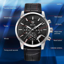 Load image into Gallery viewer, Luxury Men's Business Watches Fashion Watch Waterproof For Men's Casual Sport Leather Strap

