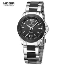 Load image into Gallery viewer, Classic Analogue Black Silver Women Watch Waterproof Elegant Quartz Wrist Watches Stainless Steel For Womens
