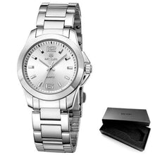 Load image into Gallery viewer, Classic Analogue Black Silver Women Watch Waterproof Elegant Quartz Wrist Watches Stainless Steel For Womens
