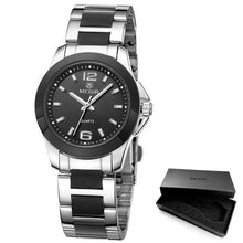 Load image into Gallery viewer, Classic Analogue Black Silver Women Watch Waterproof Elegant Quartz Wrist Watches Stainless Steel For Womens
