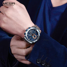 Load image into Gallery viewer, Luxury Men's Business Quartz Watches Blue Fashion Chronograph Elegant Stainless Steel Wristwatches For Man
