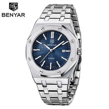 Load image into Gallery viewer, Men's Fashion Watch Luxury Men Stainless Steel Band Quartz Watch Analog Waterproof Sports Military Watches
