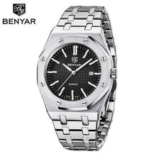 Load image into Gallery viewer, Men's Fashion Watch Luxury Men Stainless Steel Band Quartz Watch Analog Waterproof Sports Military Watches
