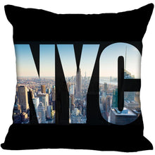 Load image into Gallery viewer, New York Pillow Cover Square Cushion Cover Christmas Zippered Pillow Case for Sofa Bed Home Decor 40*40cm,45*45cm(One Side)
