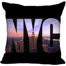 Load image into Gallery viewer, New York Pillow Cover Square Cushion Cover Christmas Zippered Pillow Case for Sofa Bed Home Decor 40*40cm,45*45cm(One Side)
