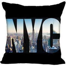 Load image into Gallery viewer, New York Pillow Cover Square Cushion Cover Christmas Zippered Pillow Case for Sofa Bed Home Decor 40*40cm,45*45cm(One Side)
