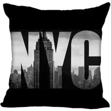 Load image into Gallery viewer, New York Pillow Cover Square Cushion Cover Christmas Zippered Pillow Case for Sofa Bed Home Decor 40*40cm,45*45cm(One Side)
