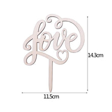 Load image into Gallery viewer, 1Pcs Hollow Letter Love Just Married Mr &amp; Mrs Cake Topper Mr and Mrs Cake Toppers Wooden Wedding Cake Topper Party Cake Decoration Mr And Mrs Cake Topper Bride and Groom Wooden Wedding Cake Topper For Wedding Party Supplies
