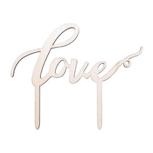 Load image into Gallery viewer, 1Pcs Hollow Letter Love Just Married Mr &amp; Mrs Cake Topper Mr and Mrs Cake Toppers Wooden Wedding Cake Topper Party Cake Decoration Mr And Mrs Cake Topper Bride and Groom Wooden Wedding Cake Topper For Wedding Party Supplies
